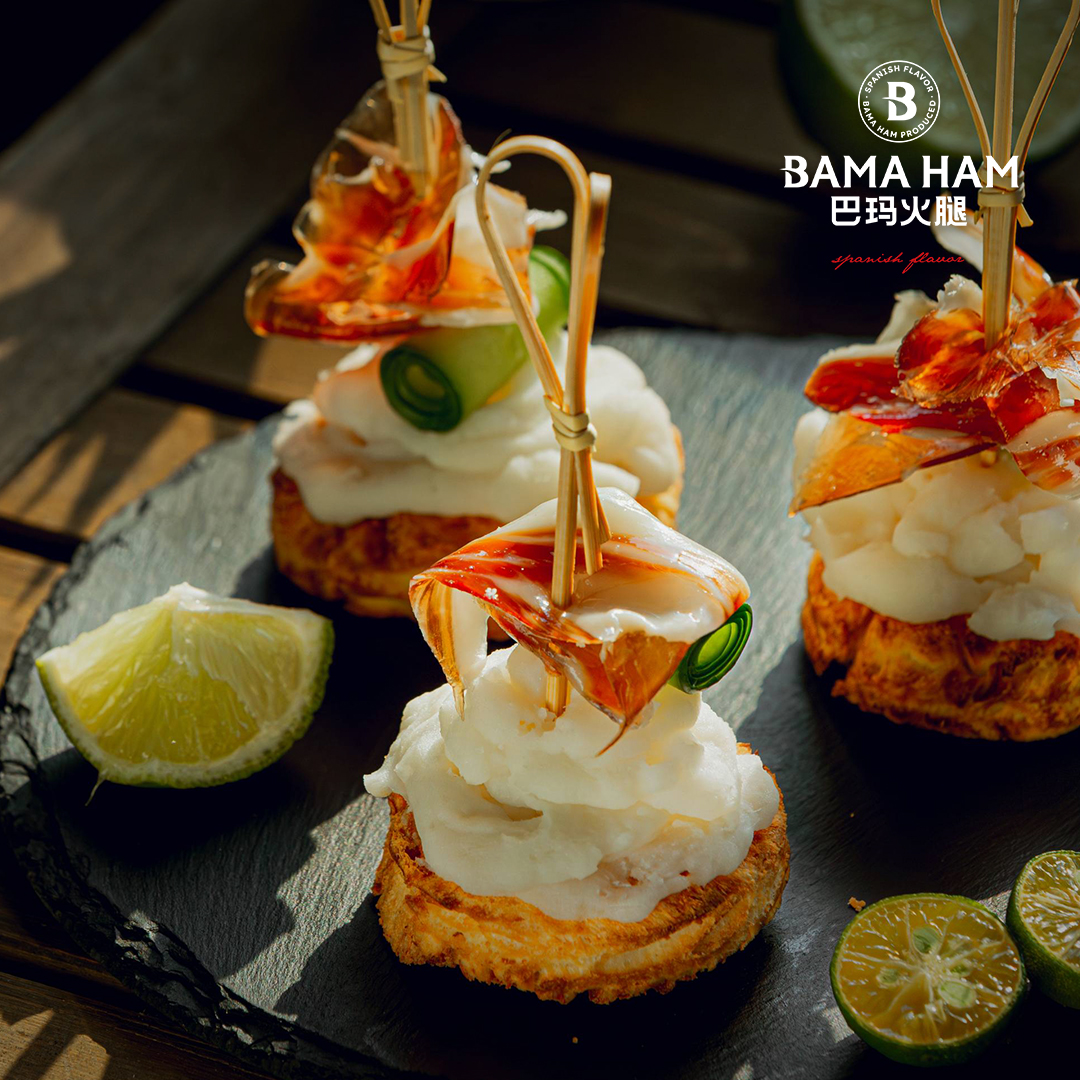 巴玛火腿山药泥土司塔